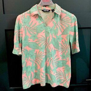 Lands' End Pink Short Sleeve Polo Top Size Medium